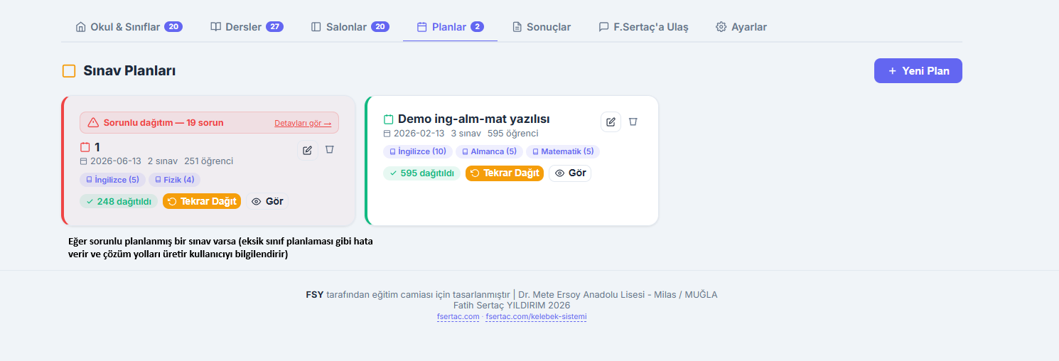 Sınav Planları