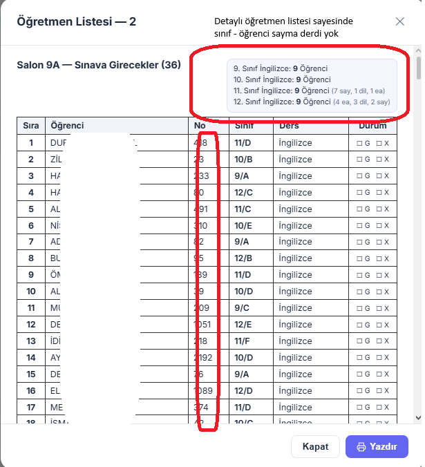 Öğretmen Listesi